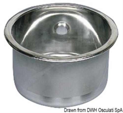 Lavello inox tondo 285 x 180 mm